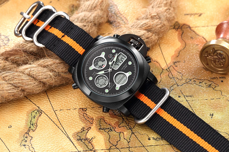 GOLDENHOUR Männer Analog Cavans Sport Uhren Herren Armee Militär Uhr Männlichen Datum Quarz_voghion.com