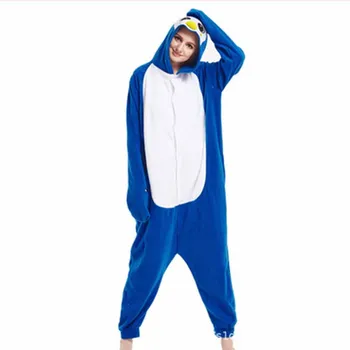 

Women Onesie Penguin Cosplay Pajama Girl Women Adult Blue Cute Costume Cartoon Overalls Animal Party Jumpsuit Winter Sleep Suit