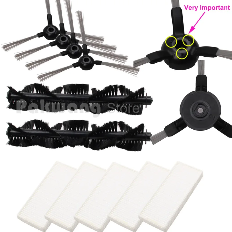 

Original F1 Robot vacuum cleaner Side brush 4 pcs Middle brush 2 pcs and HEPA Filter 5 pcs