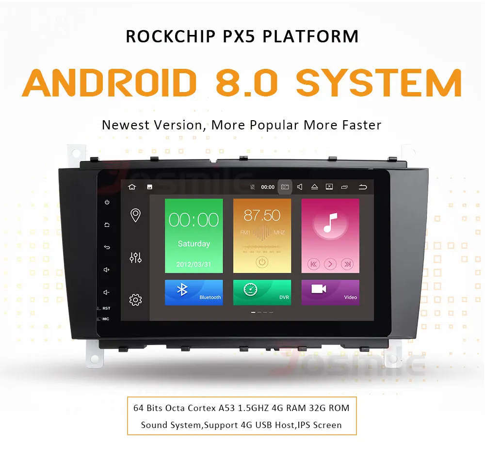 Flash Deal Android8.0 Car DVD Player For Mercedes Benz C Class W203 2004-2007 c200 C230 C240 C320 C350 CLK W209 2005 Sat Navi GPS Radio 0