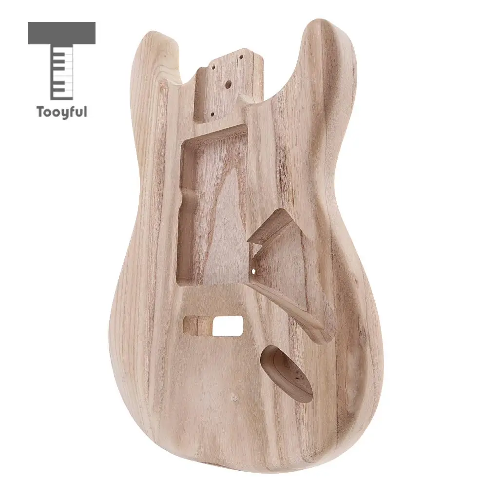 Tooyful Handmade Unfinished Guitar Wood Body with Neck Plate Gasket Luthier Tools for Strat ST Electric Guitar