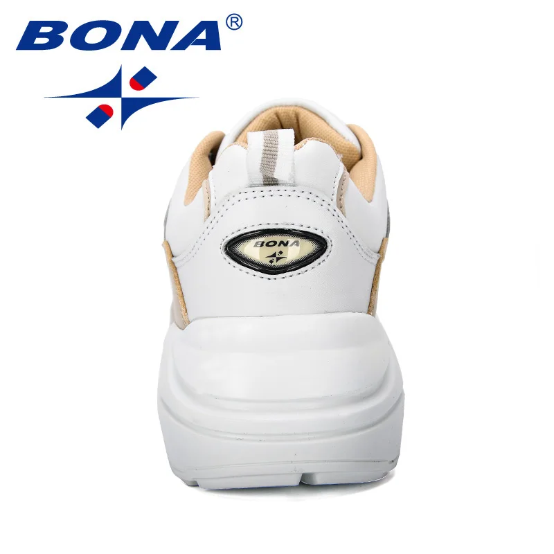 BONA New Fashion Style Platform Sneakers Ladies Brand Chunky Causal Shoes Woman Leather Leisure Shoes Chaussure Femme Comfy