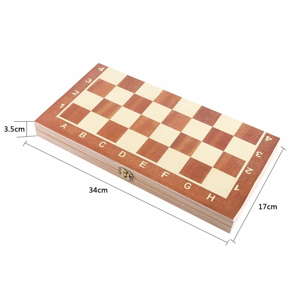 Wooden Chess Set Backgammon Board Games Chessboard International Chess For Party Family Friend Entertainment