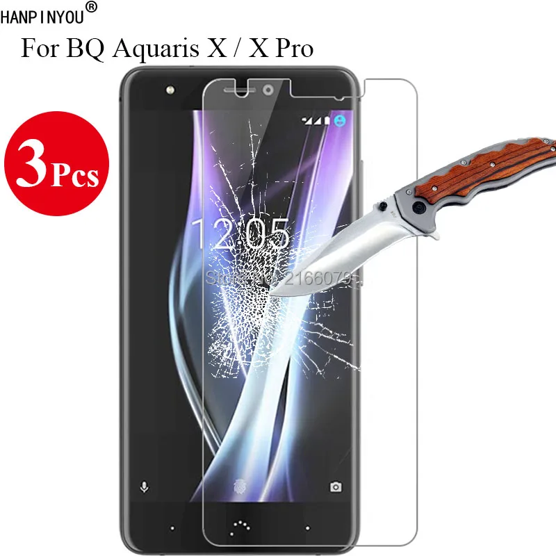 3 шт./лот 9H 2.5D защитная пленка из закаленного стекла для BQ Aquaris X/X Pro 5 2 &quot+
