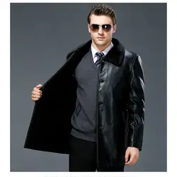 Осенне-зимняя куртка мужская 2019 пальто деловая Повседневная Толстая кожаная куртка больших размеров Мужская куртка Chaqueta Hombre ZT1779