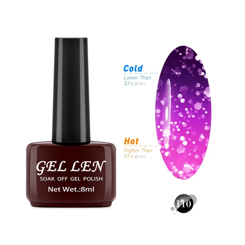 

60 Colors Thermal Color Gel Shimmer Glitter 3 Colors in 1 Temperature Color Changing UV Gel Gel Polish Soak off GEL LEN Nail Art