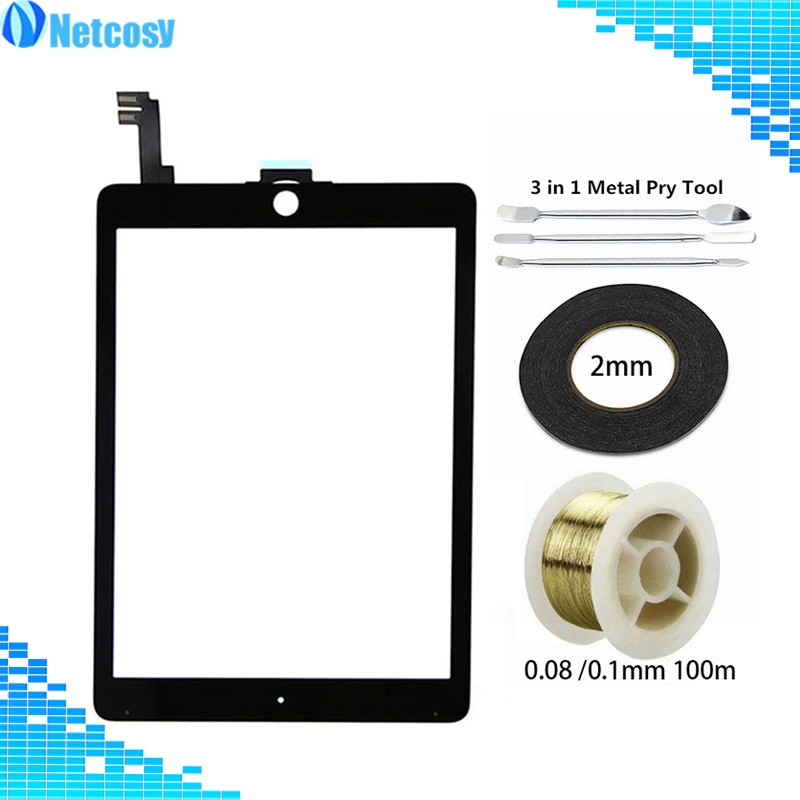 

For ipad Air 2 Touch Screen Digitizer panel Repair For ipad Air2 A1567 A1566 9.7" & 2mm Tape & Gold Molybden Wire & Pry Tools