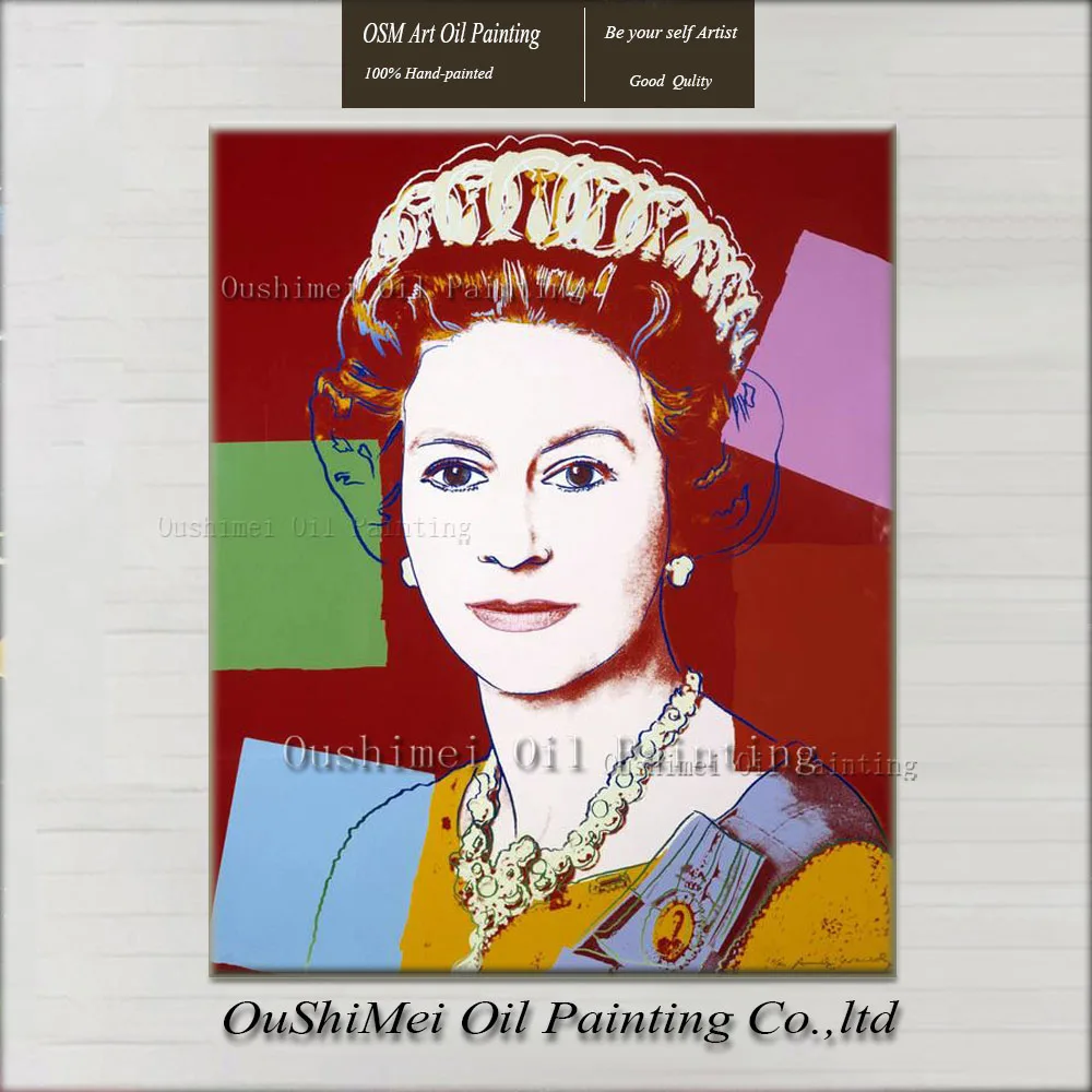 

Queen Elizabeth Portrait Painting Handmade Oil Painting Modern Abstract The Queen of UK Canvas Paintings Wall Decor Hang Picture