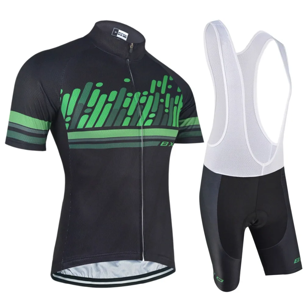 

BXIO New Ropa Ciclismo Pro Team Cycling Jersey Set Belgium Black MTB Bike Jersey with bib pants Summer Cycling Clothing 158