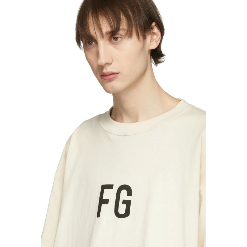 

2019 6th Summer Heavy Cotton Inside Out Raglan T-shirt Sueded Patch at Back Kanye Oversize Tee Streetwear