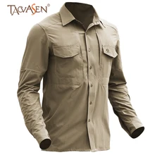 Быстросохнущая Тактический рубашка Для мужчин открытый рубашки Рыбалка Охота Рубашка треккинг Пеший Туризм рубашка в