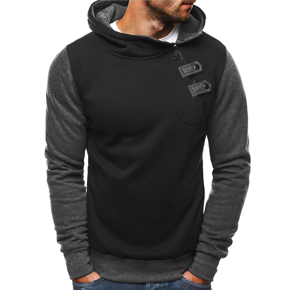 

2019 New Brand Streetwear Men Hoodies Fashion Patchwork Hoodie Male Hip Hop Coat Pullover Men's Casual Tracksuits Masculino