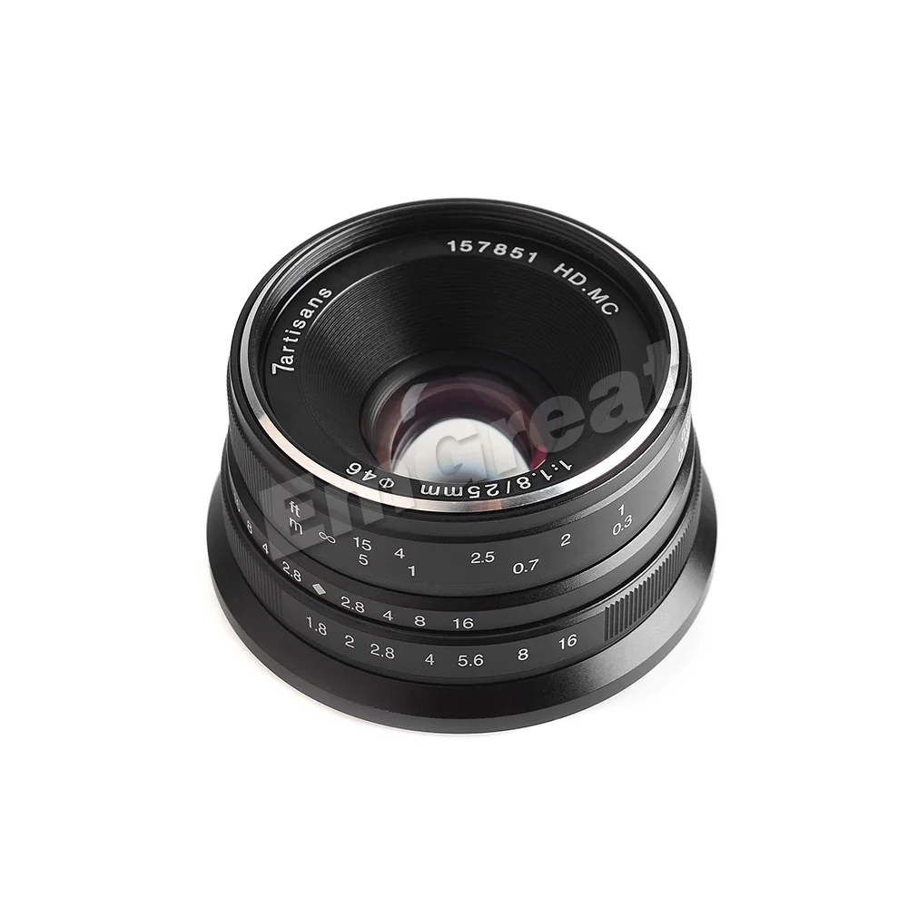 7 ремесленников 25 мм F/1,8 Prime Lens для всех одиночных серий для Fuji/для E Mount/для камер Micro 4/3 A7 A7II A7R A7RII G1 G2 G3
