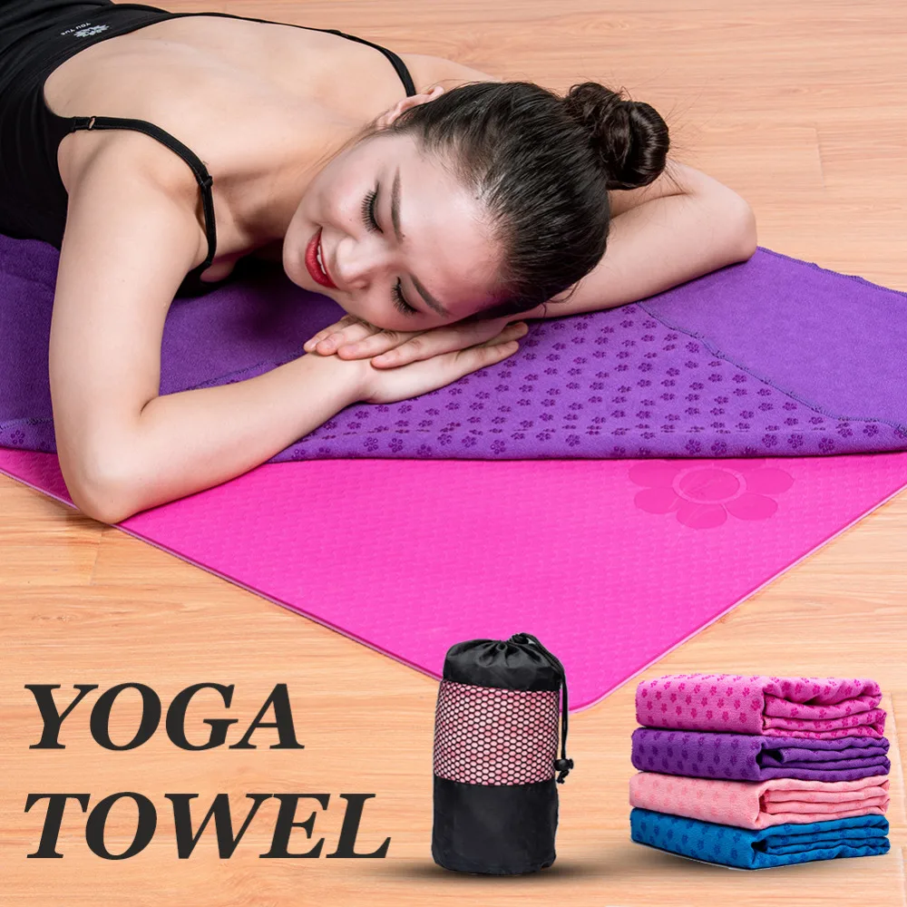 High Quality Towel Yoga Mat With Bag Non Slip Cover Gym Towel Blanket
