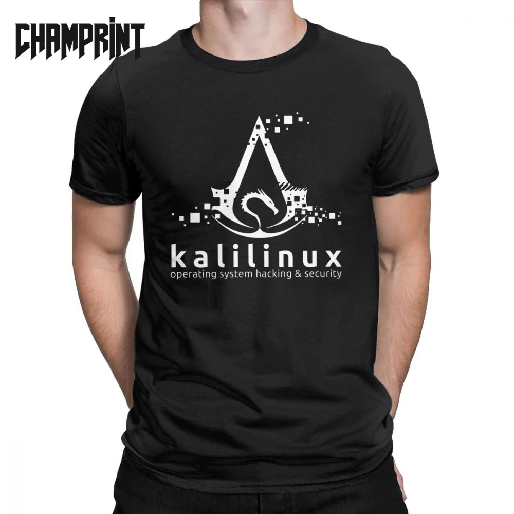 

Kali Linux Operating System Hacking And Security T Shirt Men's 100% Cotton T-Shirt Backtrack Ubuntu Mint Tees Clothes Plus Size