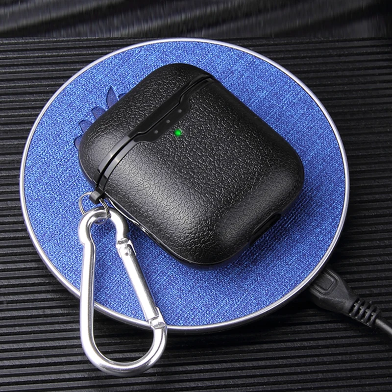 

For AirPods 2 case luxury Matte Litchi silicon Protective Cover for iPhone Wireless Earphone Case For Airpods 2 headphone Case