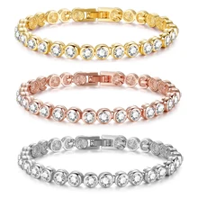 Классический Теннисный браслет с кубическим цирконием, [18 см/7 дюймов] Кристальный браслет для женщин подарок на свадьбу