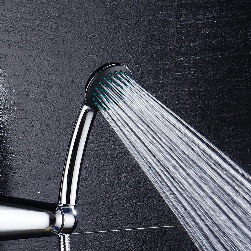 Water Saving Shower head Pressure Boost Silica Gel chrome black Holes