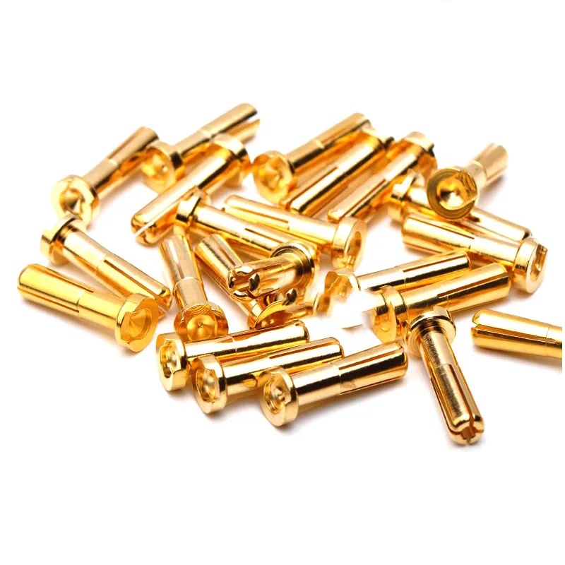 

10PCS 4mm 5mm Amass Banana Plug Connector Male for RC Motor ESC Battery Part Gold Plated