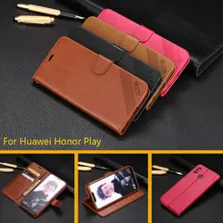 Для huawei Honor Play случае Высокое качество искусственная кожа Стенд чехол книжка флип Стиль случаи мобильного телефона