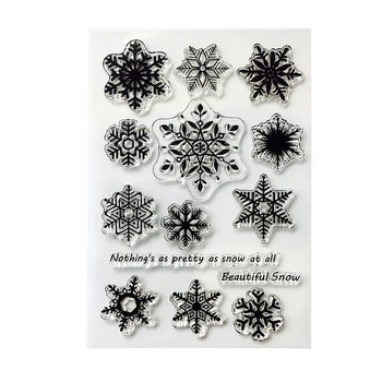 

Christmas snowflake Transparent Clear Drawing Painting Stamps For DIY Scrapbooking Photo Album Cards Decor Making Crafts 11*16cm