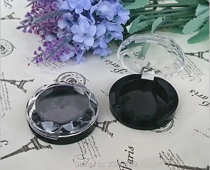 2G 2ML Round Plastic Packing Box Lipstick Eyes Powder Case Black Bottom Transparent Diamond Lid 50pcs/Lot | Красота и здоровье
