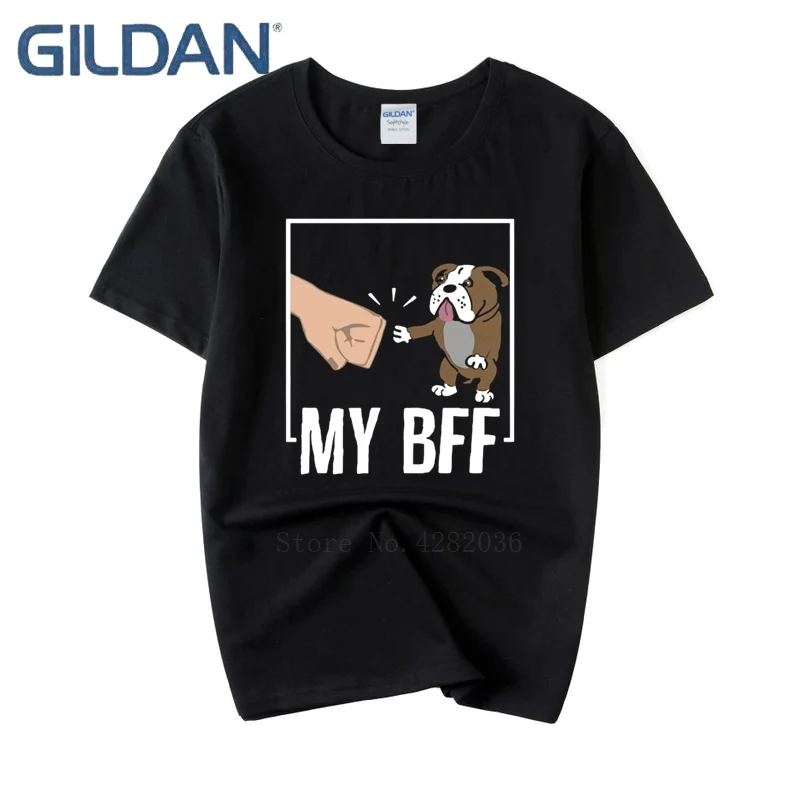 Уникальный футболка без пряжки Размеры S до 3xl купить бульдог My Bff черный 100% хлопок