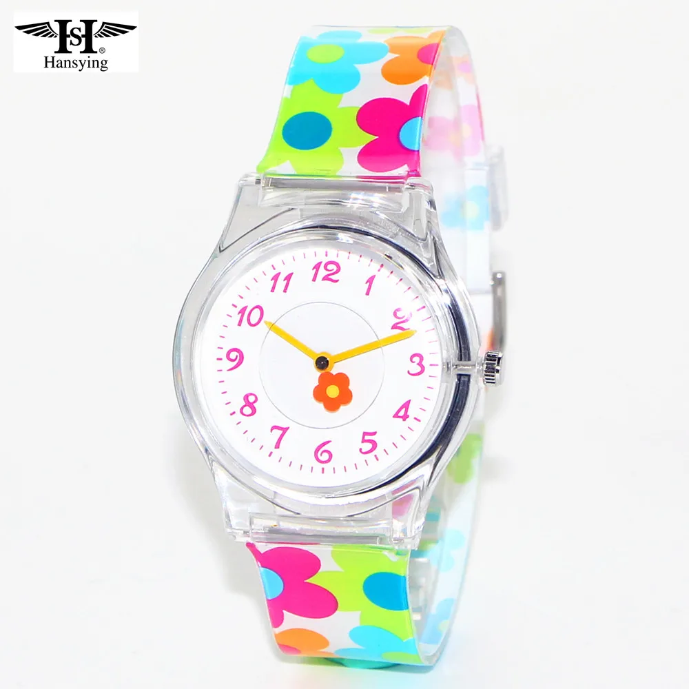 Hansying бренд оранжевый цветок второй руки Дизайн Женские Кварцевые водонепроницаемые часы женские повседневные наручные часы девочки часы