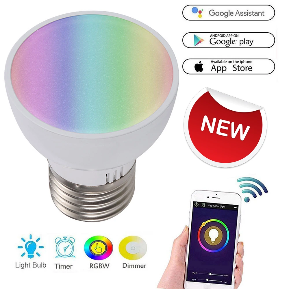 

Wifi Smart LED Light Bulbs GU10/GU5.3/E27 APP Remote Control Switch Dimmable Compatible with Amazon Alexa/Google Assistant/IFTTT