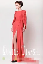 sexy Split the fork dress great gatsby 2017 robe de soiree courte hijab evening party vestido de festa Evening Dress with jacket
