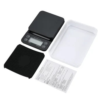 

Digital Electronic Coffee Scale 3kg/0.1g Electronic Platform Scale with Timer Function Tare Function for Cooking Coffee Making