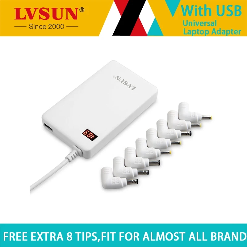 

LVSUN 90W 12-24V Ultra Slim AC Power Universal Laptop Adapter For Compaq Notebook For HP DV5 DV6 DV7 N113 Most of Brand Laptop