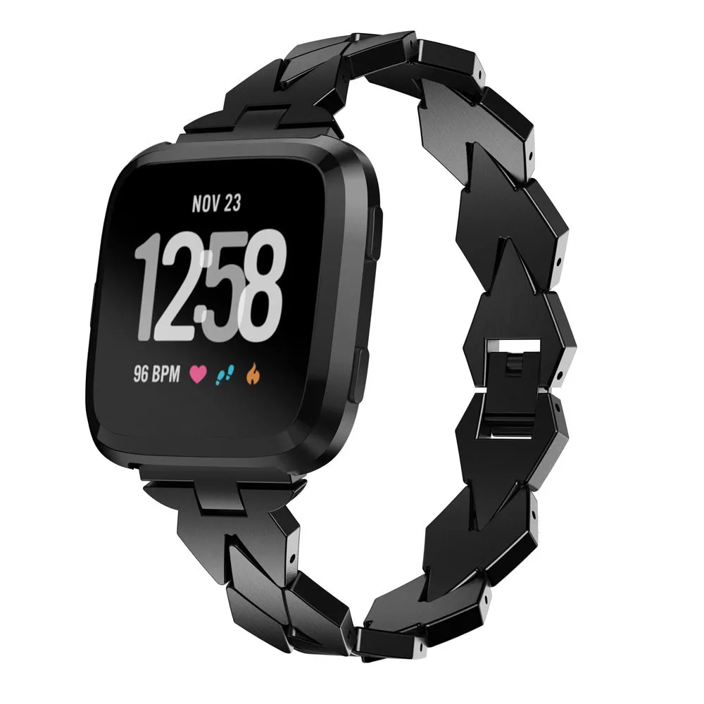

2019 Watchbands Replacement Comfortable Durable Metal Watch Band Wristband For Fitbit Versa Fashion Luxury Women Watch Belts