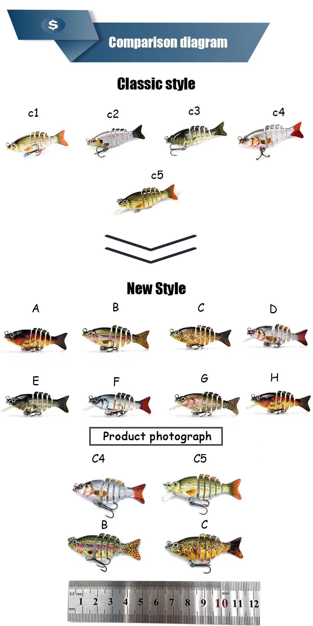 1 шт., 5 см, 2,5 г, мини приманка для рыбалки, Sahte Yemler, Swimbait, Grankbait, жесткая приманка, мульти, шарнирная приманка, поддельная приманка, articulos De Pesca