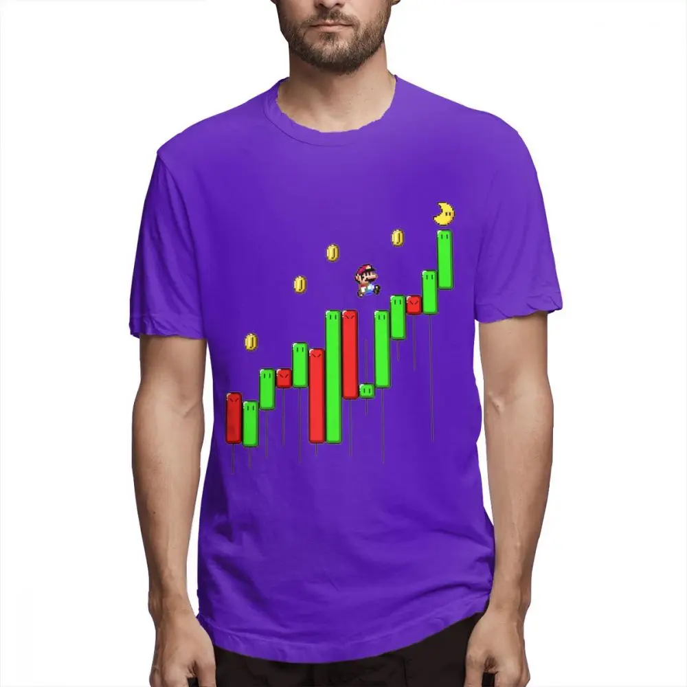 Забавная футболка с Супер Марио, форексом, валютным трейдером, инвесторами, летняя мужская футболка из хлопка - Цвет: Фиолетовый