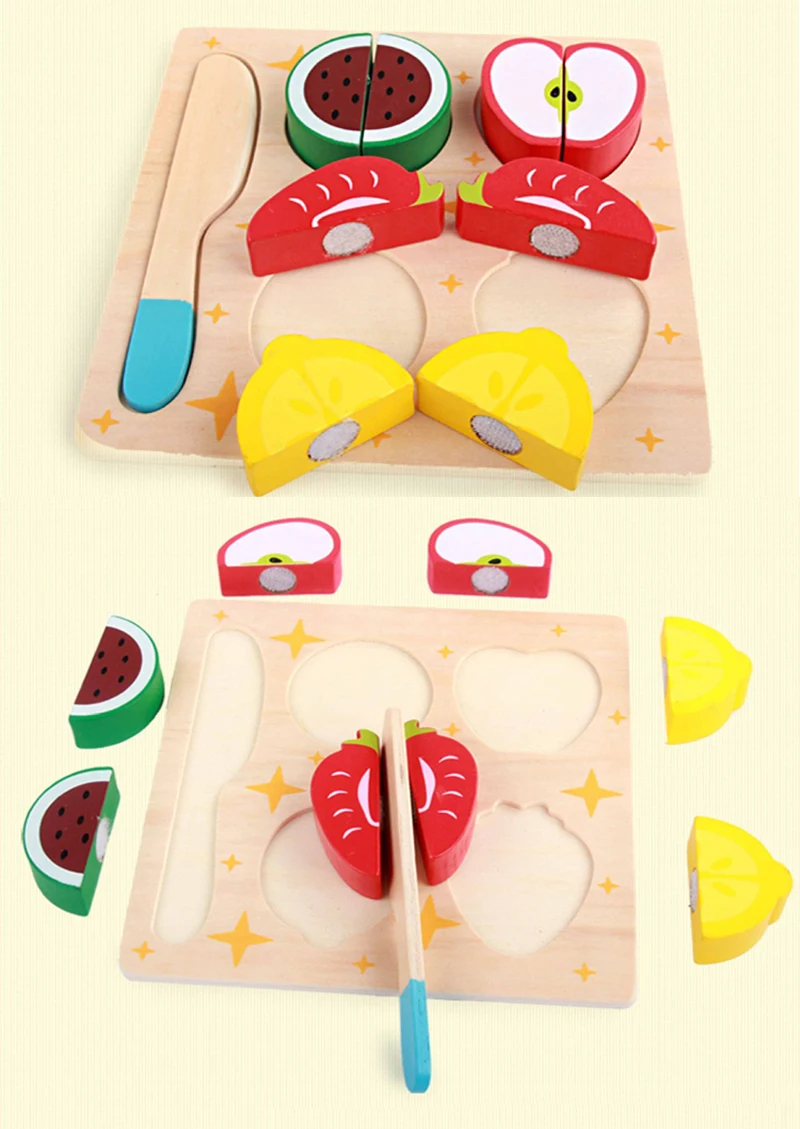 6 стиль кухня вырезать фрукты овощи десерт дети пособия по кулинарии кухонная деревянная игрушка еда ненастоящая играть развивающие игрушки для детей Подарки