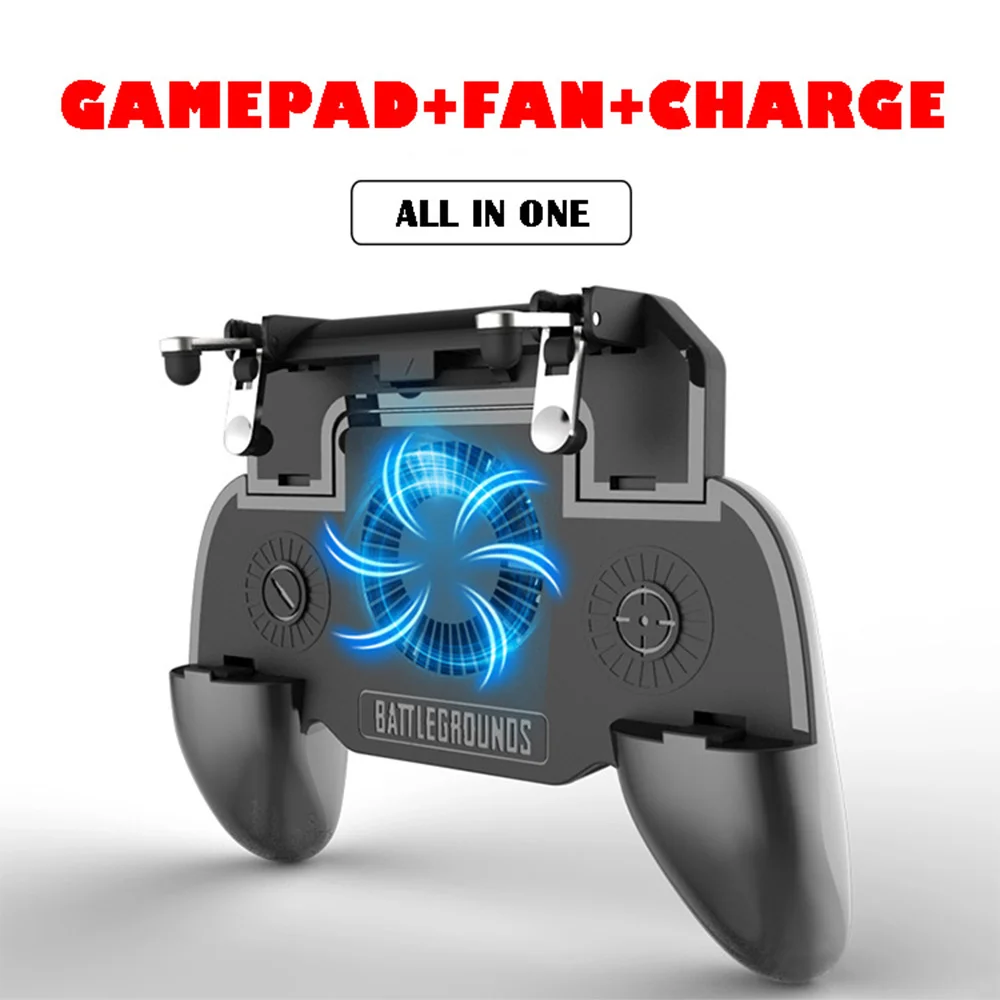 3in1 Pubg Controller Gamepad Pubg Mobile Trigger L1R1 Shooter Joystick Game Pad Phone Holder Cooler
