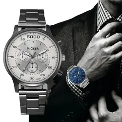 MIGEER лучший бренд класса люкс мужские часы модные кварцевые часы мужской Нержавеющая сталь наручные часы браслет Relogio Masculino A4