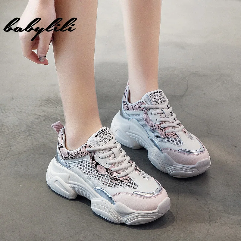 

New Shoes Woman Casual Shoes 2019 Breathable Chunky Sneakers Luxury Dad Shoes Women Designers Platform Sneakers Tenis Feminino