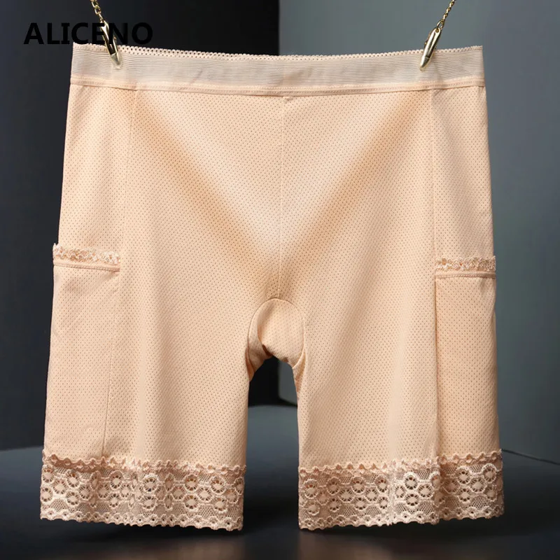 

Women Safety Shorts Pants Soft Comfortable Mesh Breathable Panties Plus Size High Waist Girls Slimming Pocket Underwear HP25