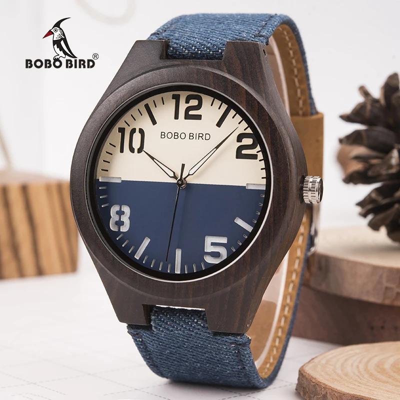BOBO BIRD New Women Watches Wood Stylish Watch Men Fashion Clock Fabric Band Special Color Custom Idea Gift Dropship C-iR29