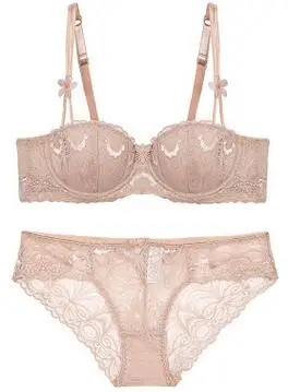 US $9.9 1/2 Cup Bra Floral Embroidery Lace Bra and Panties Set Underwear Women Fashion Sexy Lingerie calvin klein underwear set Bra & Brief Sets