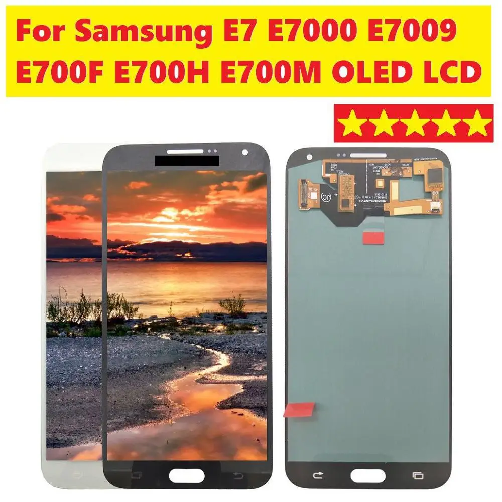 

For Samsung Galaxy Super AMOLED LCDS E7 E700 E700F E7000 E7009 Phone LCD 100% Tested Display Touch Screen Assembly Replacement