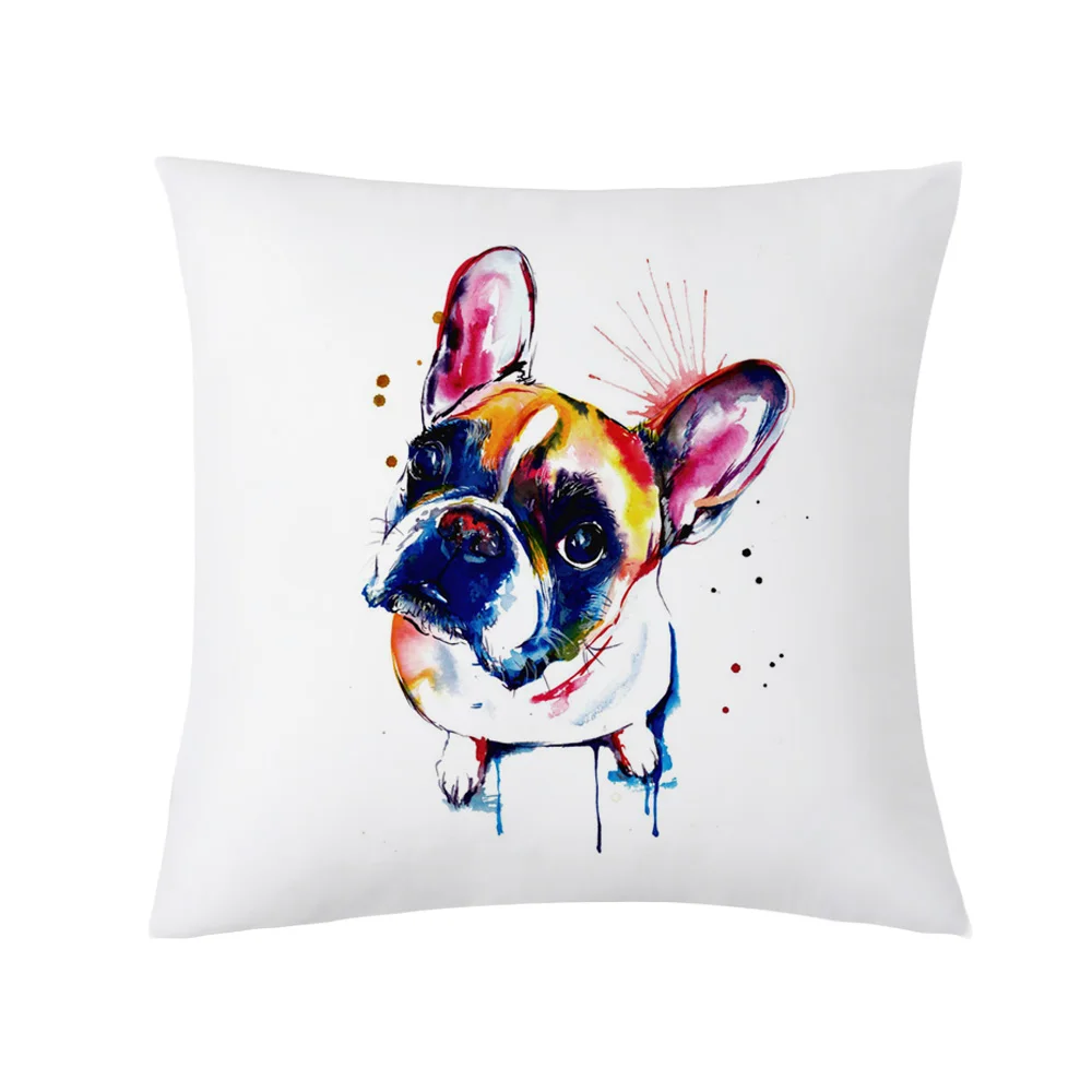 YWZN с креативным изображением собаки, Наволочка на подушку панель в форме французского бульдога Печать Подушка Чехол бульдог чехол для подушки декоративная наволочка для подушки