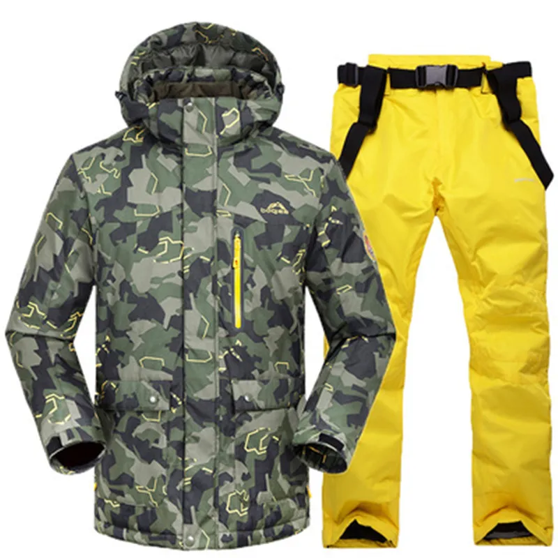 Новинка, зимний лыжный костюм, мужской комплект, ветрозащитный, водонепроницаемый, теплый лыжный костюм для сноубординга, комплект, мужская верхняя одежда, лыжная куртка+ штаны