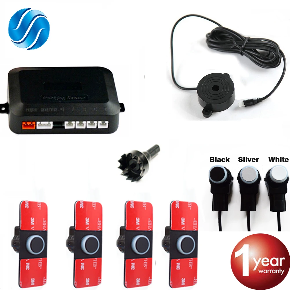 

Viecar Car Rear Camera Sensor Buzzer 12V 3 Colors Reversing Radar Parking Sensor Kit Backlight Display Parking Assistance Set