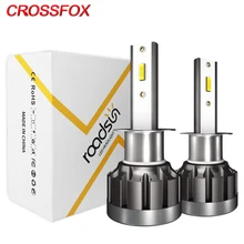 CROSSFOX автомобиля светильник светодиодный головной светильник лампочка H1 H8 H9 H11 9005 HB3 9006 HB4 H4 H7 светодиодный авто лампы для передних автомобильных 12V 24V 6000K белый 10000LM