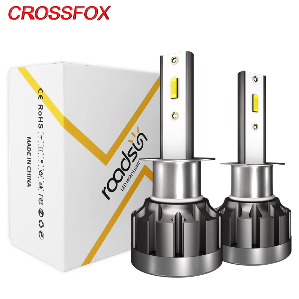 

CROSSFOX Car Light LED Headlight Bulb H1 H8 H9 H11 9005 HB3 9006 HB4 H4 H7 LED  Auto Lamps 12V 24V 6000K White 10000LM