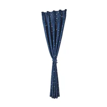 

100x250cm Stars Printed Blackout Window Curtain Room Darkening Drapes for Living Room Bedroom (Navy)