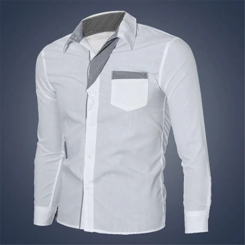 Men Autumn Winter Luxury Brief Casual Fashion Men Shirt Cotton Linen Beach Loose Fit Long Sleeve Business Blouse Tops #4M27 (10)